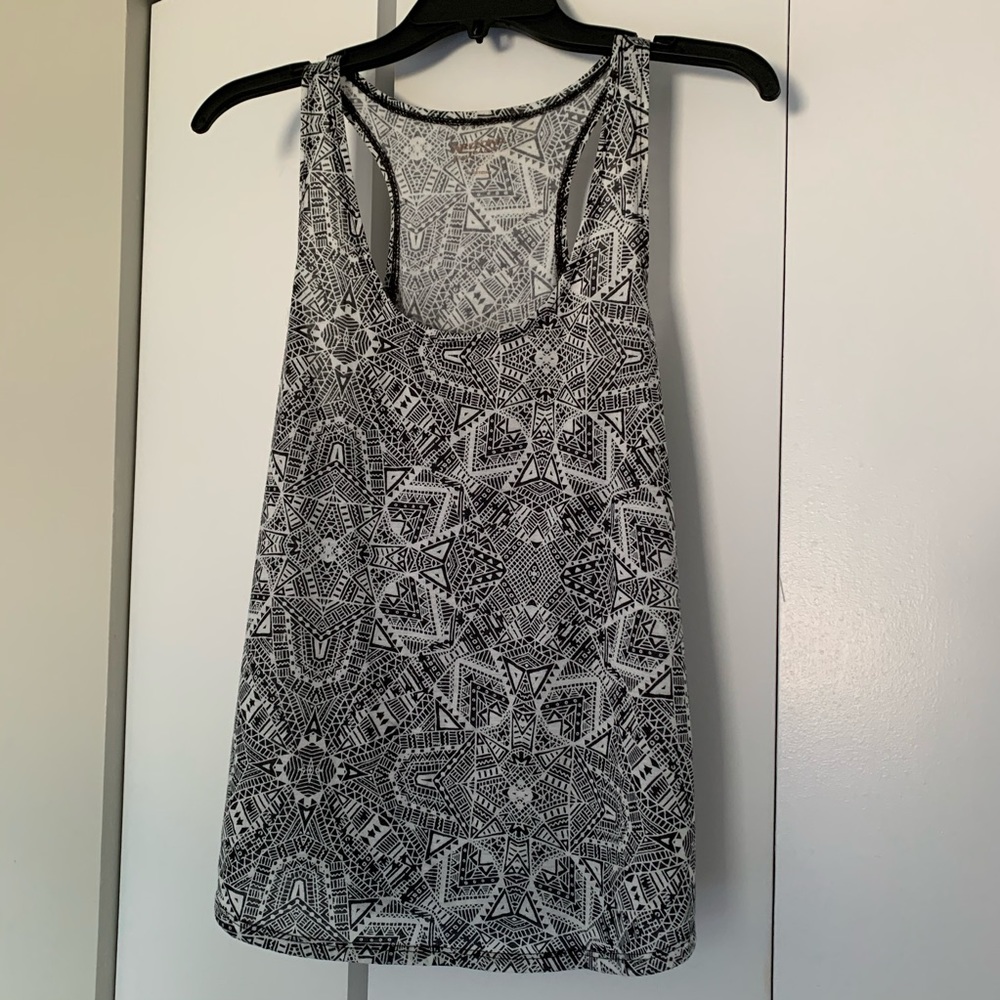Black and white patterned tank